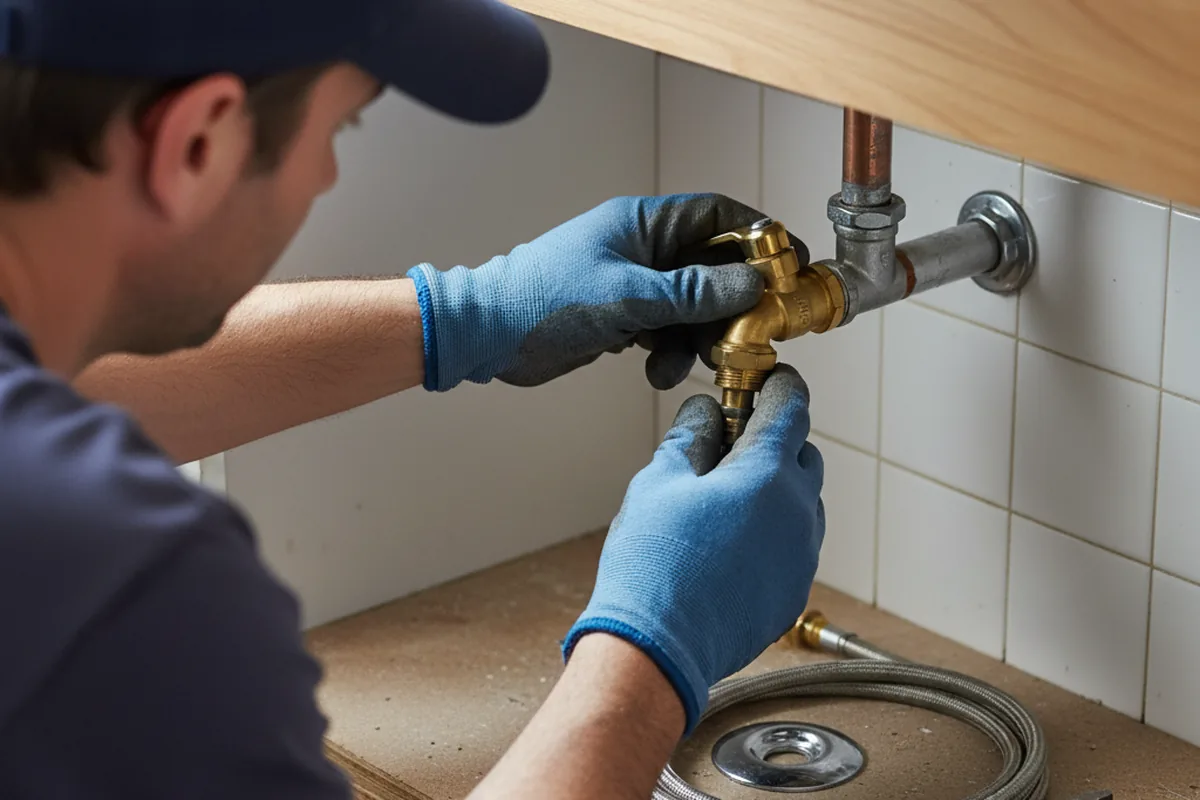 Shutoff valve and fitting work during Emergency Plumbing in Kelly